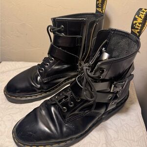 Dr Martens black leather boots Cristofor Buckle Men’s Size 11 Combat Boots Read
